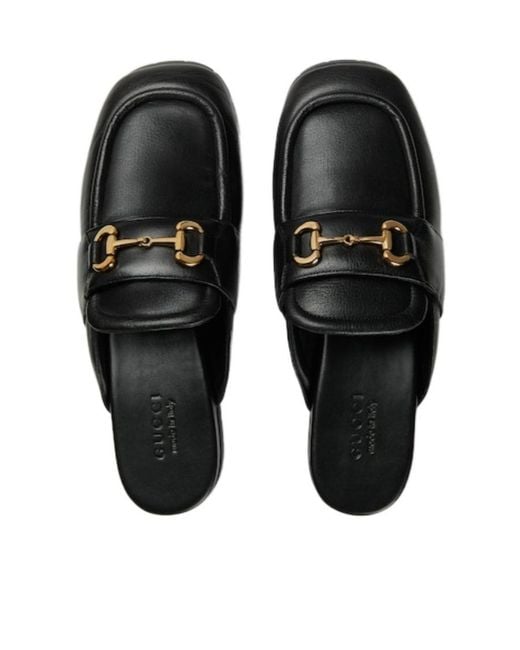 Gucci Black Horsebit Slip-On Mules for men