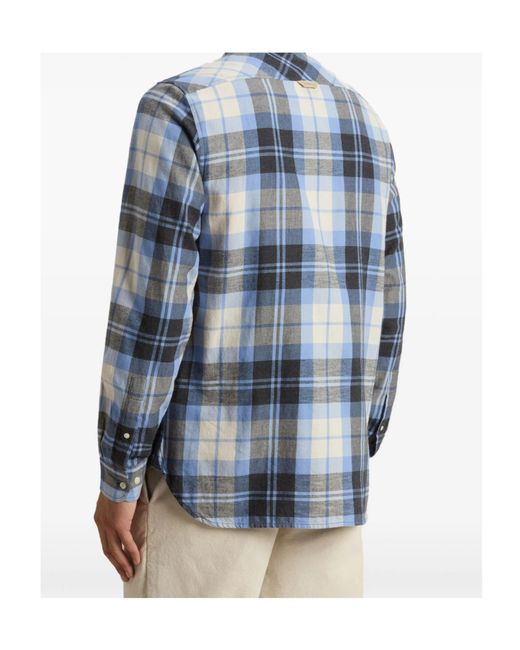 Woolrich Blue Checked Pocket Shirt for men