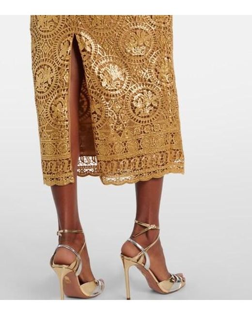 Emilia Wickstead Natural Leila Midi Lace Formal Dress
