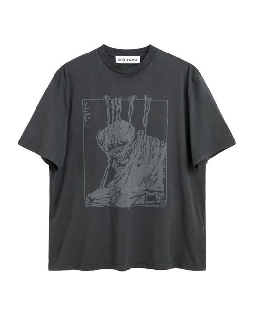 Our Legacy Gray Box T-Shirt 190 Eur Angry Fan Mail Print for men