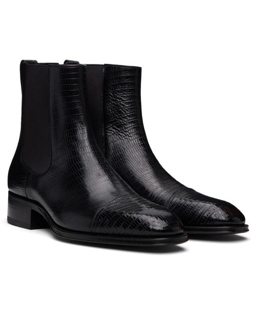 Tom Ford Black Tejus Chelsea Boots for men
