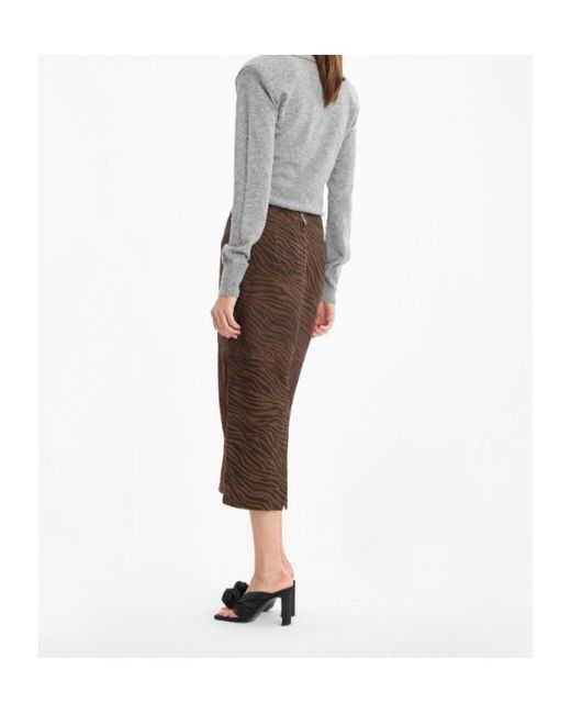 ROTATE BIRGER CHRISTENSEN Gray Ribbed Logo Polo Knitted Top