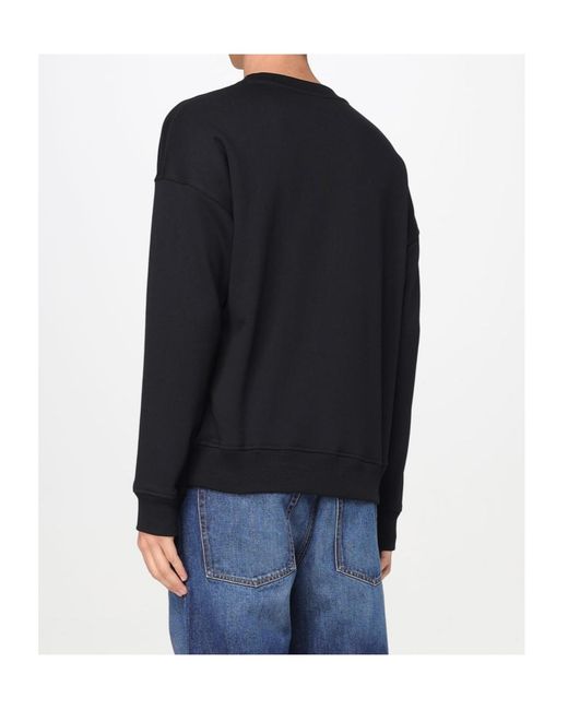DIESEL Blue Logo Embroidered Crewneck Sweatshirt for men