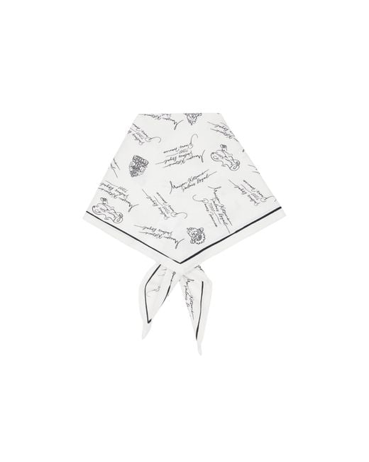Maison Kitsuné White Poetic Paris Printed Scarf for men