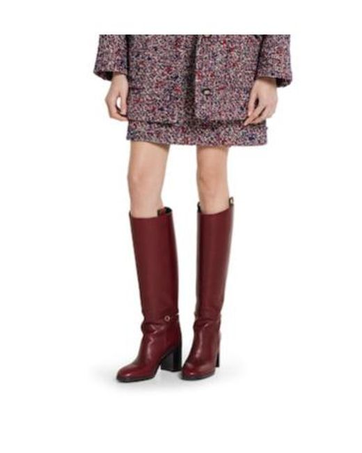 Gucci Red Slim Horsebit Boots