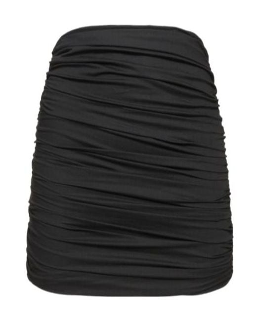 GIUSEPPE DI MORABITO Black Ruched Stretch Poplin Mini Skirt