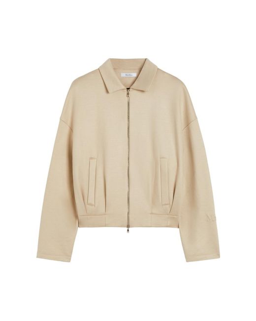 Max Mara Natural Long-Sleeved Zipped Jacket