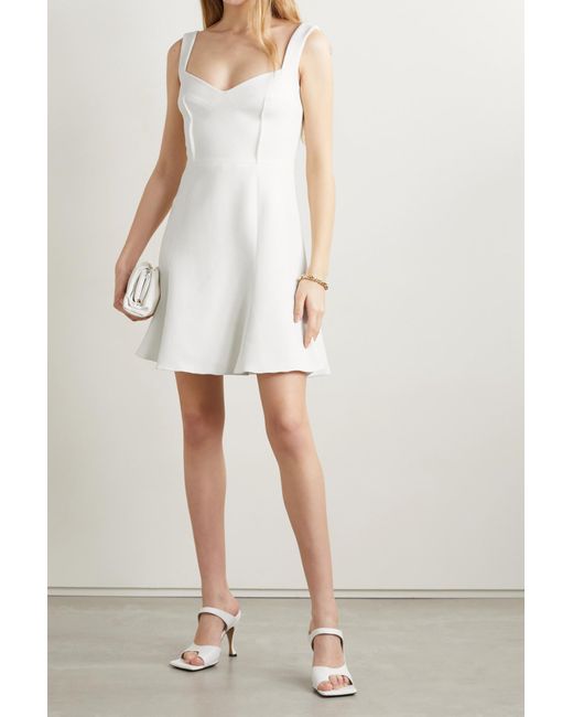 Emilia Wickstead White Printed Wool Crepe Dress