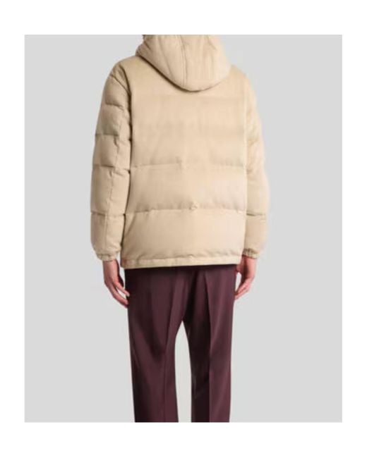 Etro Natural Quilted Hooded Down Jacket for men