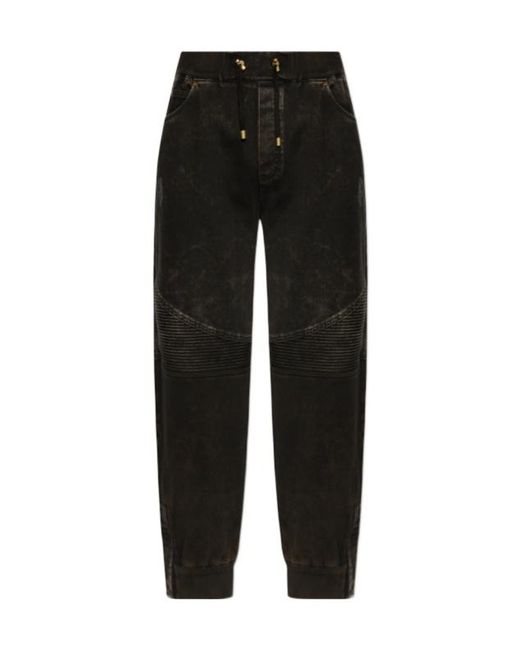 Balmain Black Vintage Effect Trousers for men