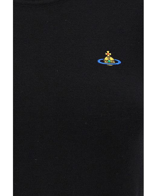 Vivienne Westwood Black Logo Embroidered Bea Sweater
