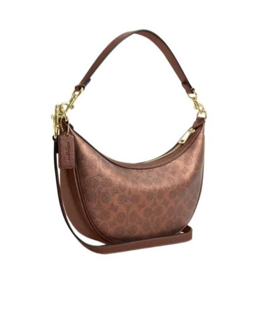 COACH Brown Aria Shoulder Bag
