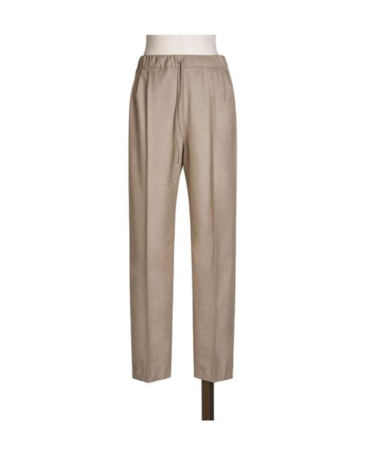 Max Mara Natural Drawstring Casual Pants