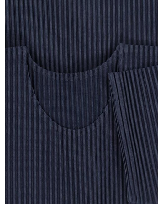 Homme Plissé Issey Miyake Blue Homme Plissé Issey Miyake Basics Pleated T-Shirt for men