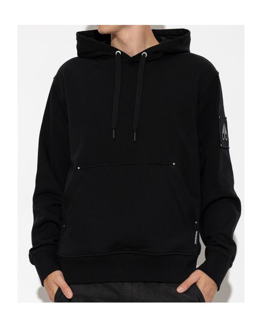 Moose Knuckles Blue Long-Sleeved Hooded Sweatshirt for men