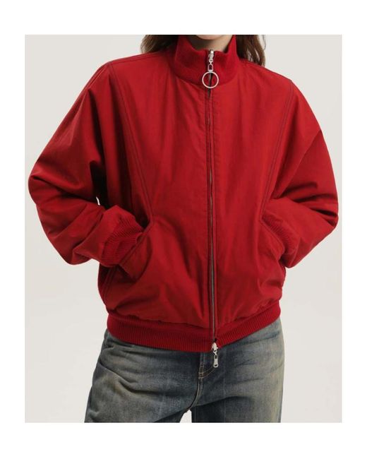 1989 STUDIO Red Ribbed Collar Coat for men