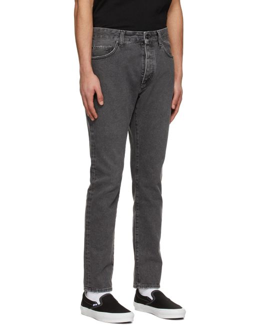 Palm Angels Gray Logo Printed Straight Leg Jeans for men