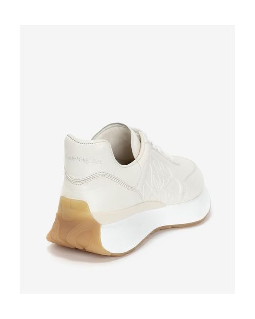 Alexander McQueen White Logo Embossed Sprint Runner Sneakers for men