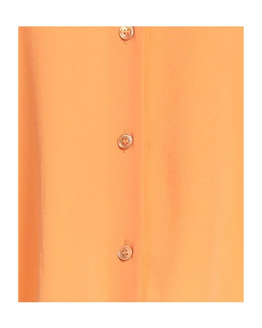 Weekend by Maxmara Orange Satin-Finish Collared Shirt