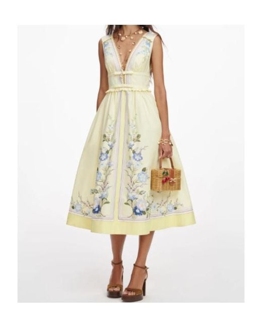 Self-Portrait Multicolor Floral Print Midi Dress