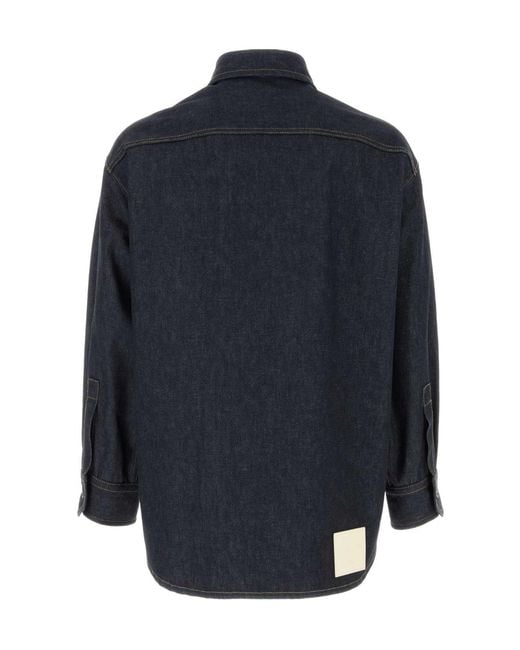 Valentino Blue Buttoned Long-Sleeved Denim Shirt for men