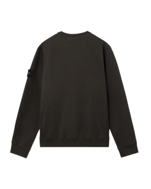 Stone Island Black Logo Patch Crewneck Sweatshirt for men