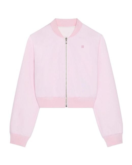 Givenchy Pink 4G Embroidered Zipped Bomber Jacket