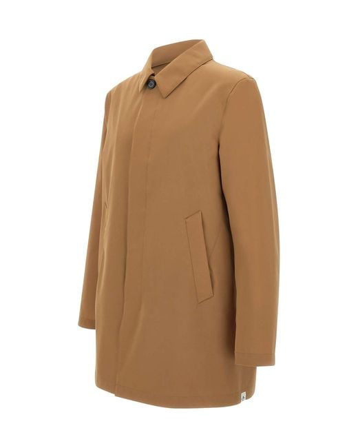 Peuterey Brown Single-Breasted Coat for men