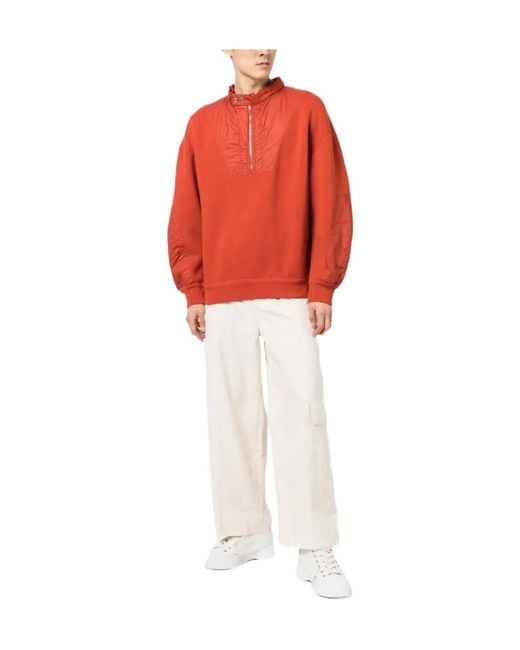 Isabel Marant Orange Half-Zip Panelled Sweatshirt for men