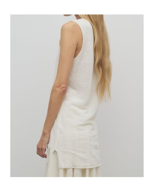 Tシャツ・カットソー [The Row] Jaylen Top in Linen and Cotton Jaylen Top White in Linen and Cotton – The Row
