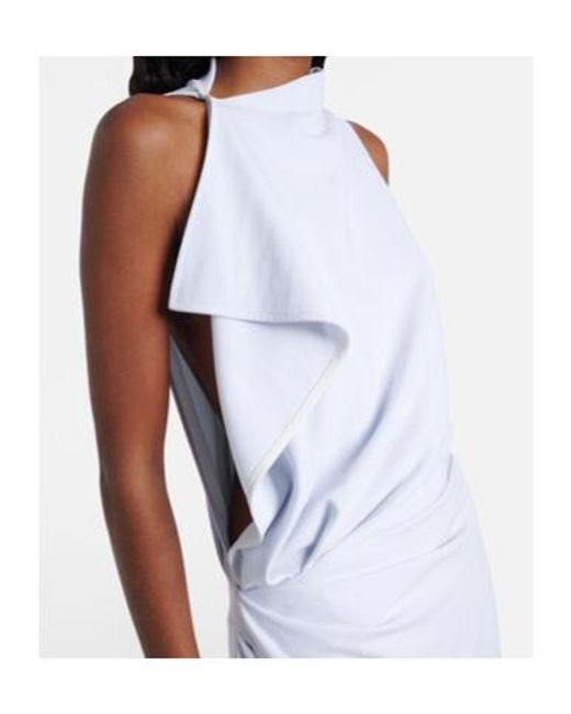 Proenza Schouler White Devyn Crepe Draped Maxi Dress