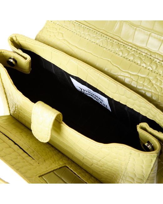 Vivienne Westwood Yellow Pale Crocodile Embossed Shoulder Bag