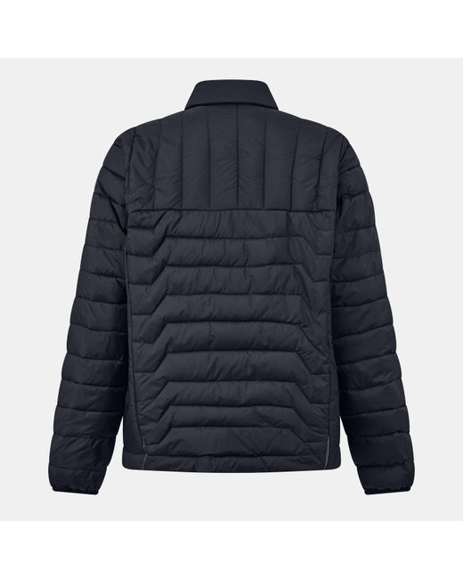Boss Blue Quilted Down Shirt Jacket for men