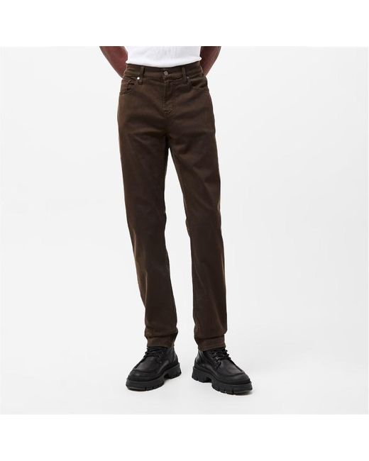 7 For All Mankind Black Slimmy Sateen Slim Fit Trouser for men