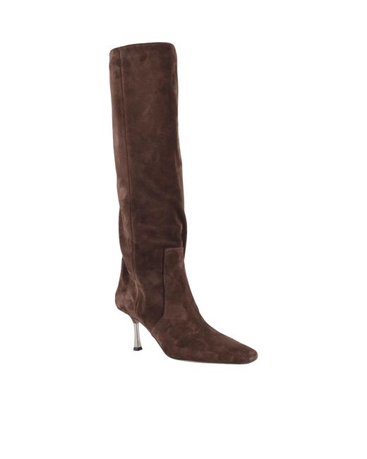 Paris Texas Brown Square-Toe Boots