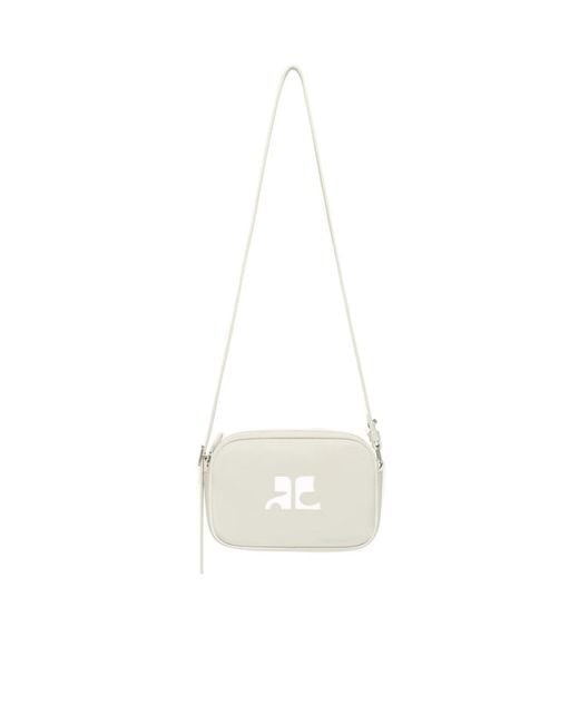Courreges White Courrèges Reedition Logo Patch Zip-Up Shoulder Bag for men