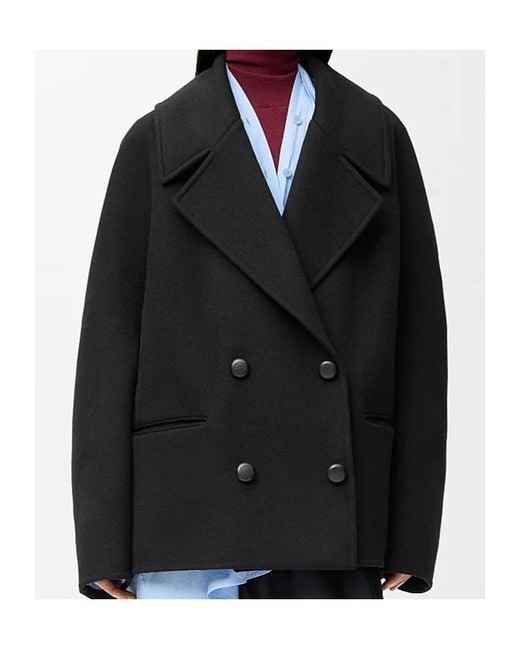 Loewe Black Double-Breasted Coat