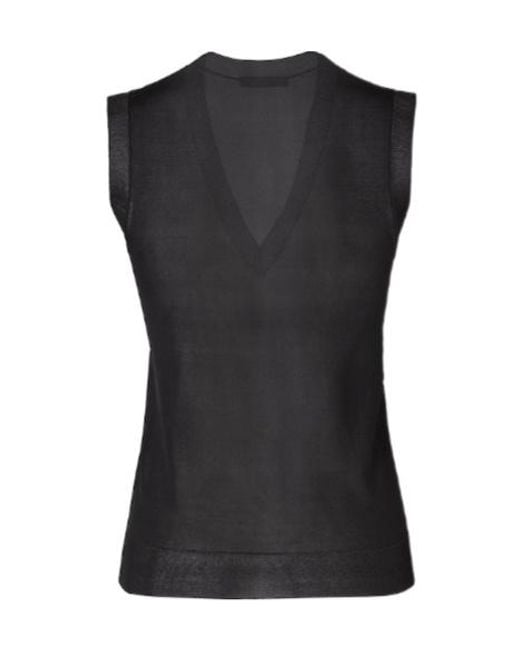Fendi Black V-Neck Sleeveless Jumper