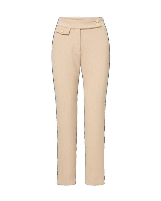 Veronica Beard Natural Renzo Slim-Leg Pant
