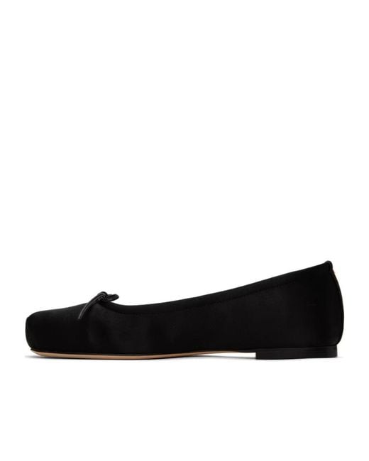 Aeyde Black Gabriella Satin Ballerina Shoes