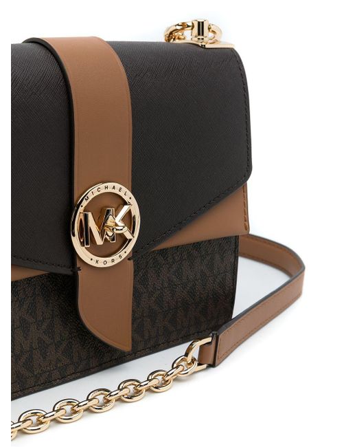Michael Kors Black Michael Greenwich Logo Plaque Shoulder Bag
