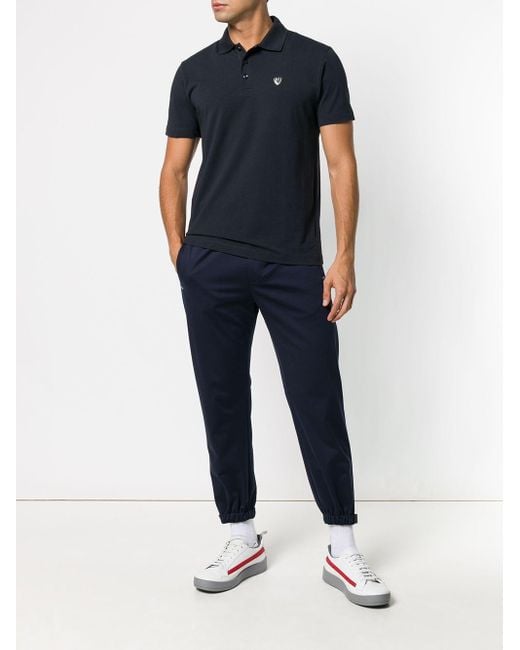 EA7 Black Logo Polo Shirt for men