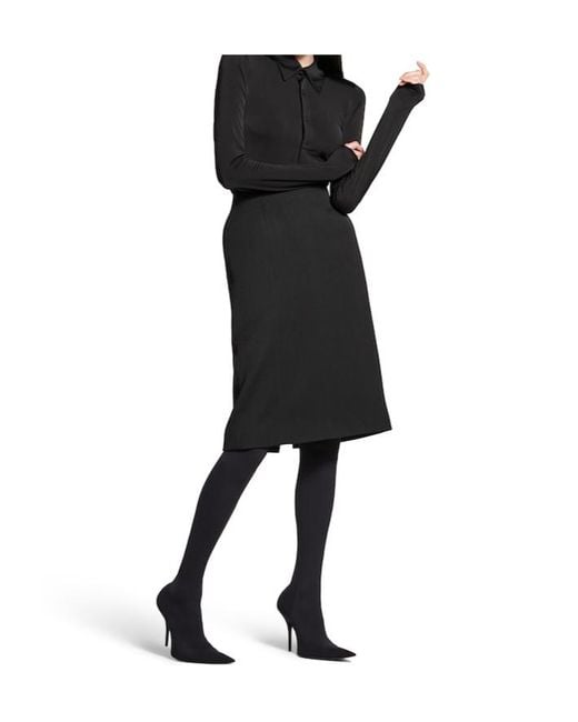 Balenciaga Black Hourglass Midi Skirt