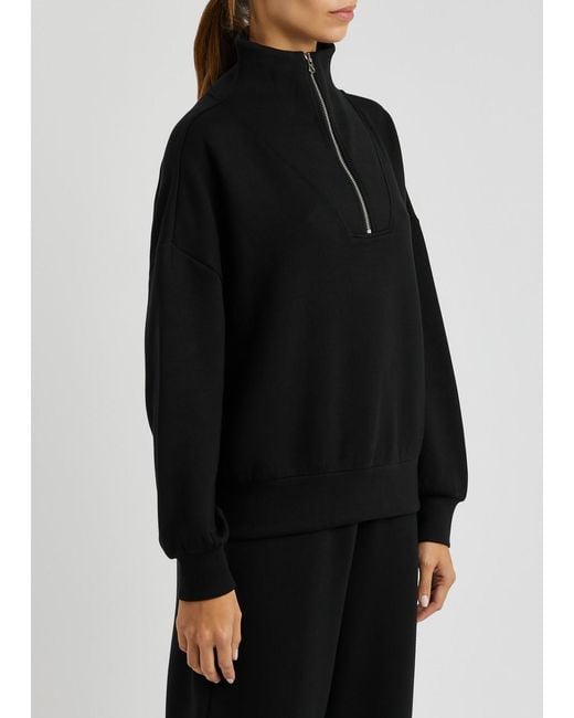 Varley Black Hawley Half-Zip Stretch-Jersey Sweatshirt