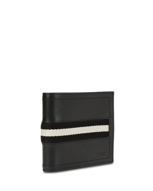 Bally Black Short Double-Folded Wallet for men