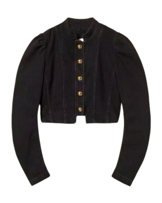 Twinset Black Single-Breasted Denim Jacket