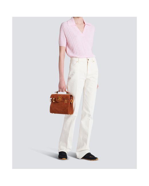 Balmain Brown B-Buzz 23 Foldover Top Tote Bag