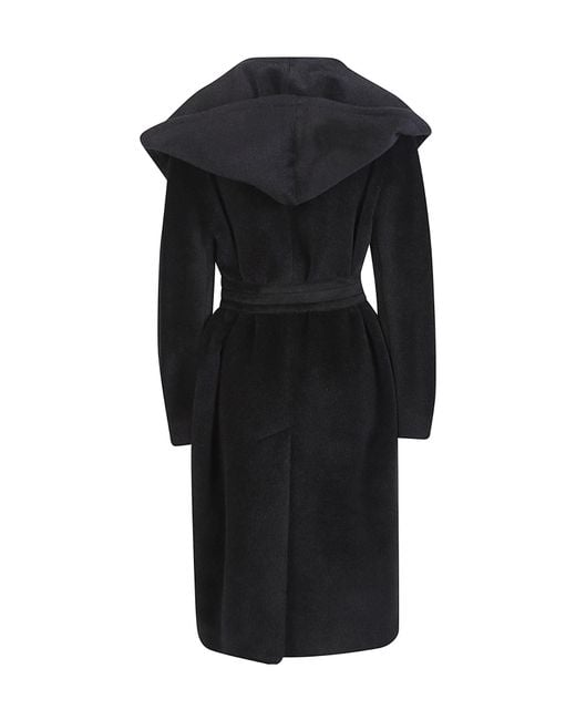 Tagliatore Black Daisy Belted Coat