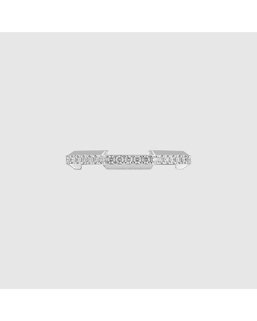 Gucci White Link To Love Diamond 18K Ring