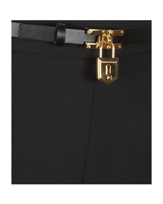 Elisabetta Franchi Black Crepe Shorts With A Belt